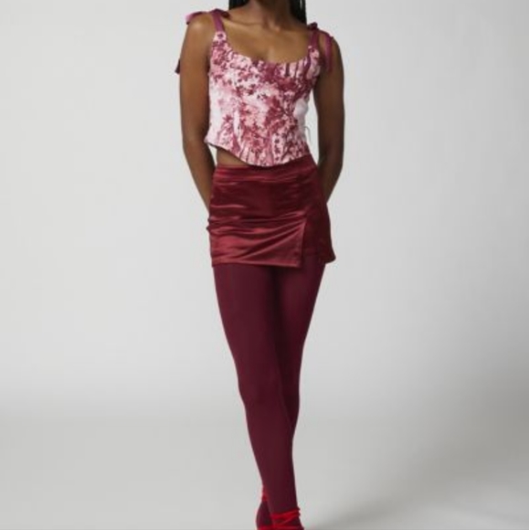 Satin Micro Mini Skort with Stretch - Picture 2 of 13